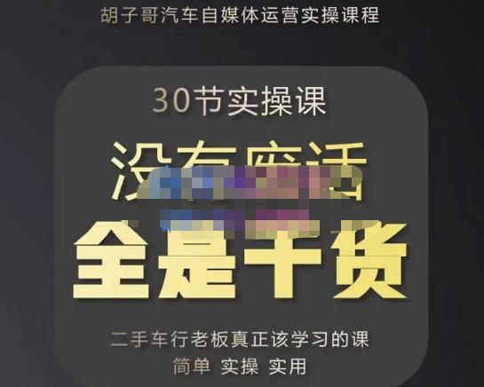 图片[1]-胡子哥·汽车自媒体运营实操课，汽车新媒体二手车短视频运营教程-价值8888元-大松资源网