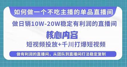 图片[1]-某电商线下课程，稳定可复制的单品矩阵日不落，做一个不吃主播的单品直播间-大松资源网