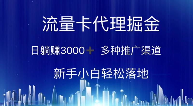 图片[1]-（10952期）流量卡代理掘金 日躺赚3000+ 多种推广渠道 新手小白轻松落地-大松资源网