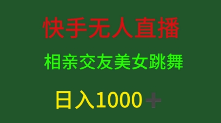 图片[1]-快手无人直播，相亲交友，男粉变现，日入1k-大松资源网