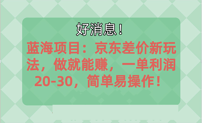 图片[1]-（10989期）越早知道越能赚到钱的蓝海项目：京东大平台操作，一单利润20-30，简单…-大松资源网