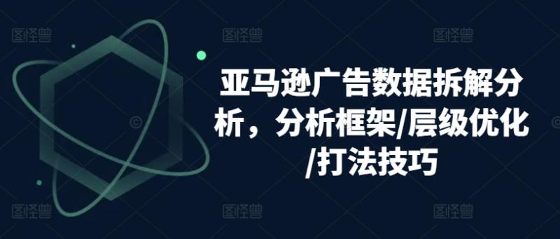 图片[1]-亚马逊广告数据拆解分析，分析框架/层级优化/打法技巧-大松资源网