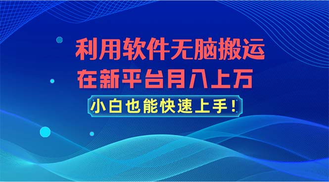 图片[1]-（11078期）利用软件无脑搬运，在新平台月入上万，小白也能快速上手-大松资源网