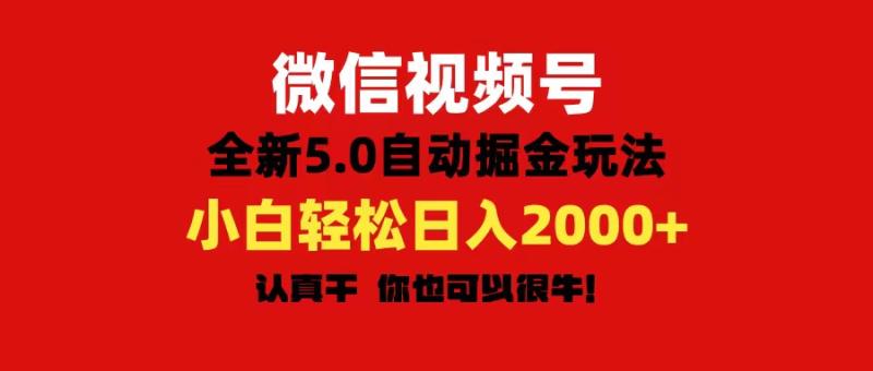 图片[1]-（11332期）微信视频号变现，5.0全新自动掘金玩法，日入利润2000+有手就行-大松资源网