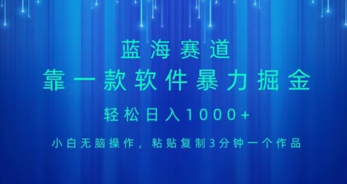 图片[1]-蓝海项目，靠一款软件，暴力掘金日入1000+，小白无脑操作-大松资源网