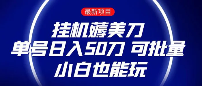 图片[1]-薅羊毛项目  零投入挂机薅美刀    单号日入50刀  可批量  小白也能玩-大松资源网