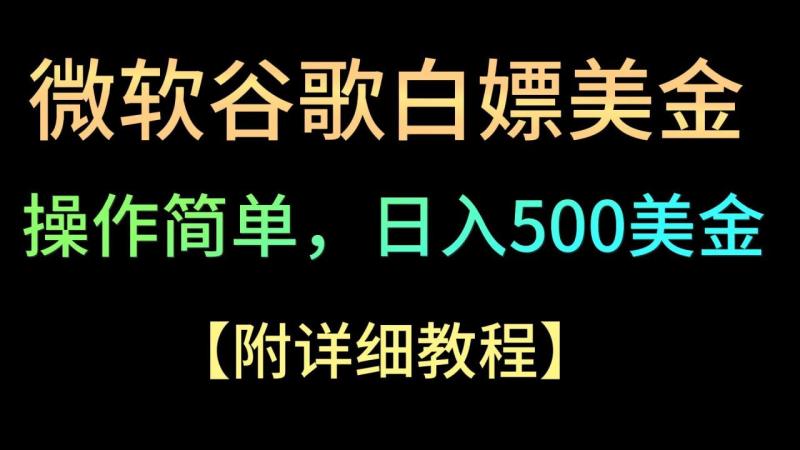 图片[1]-微软谷歌项目3.0，轻松日赚500+美金，操作简单，小白也可轻松入手！-大松资源网