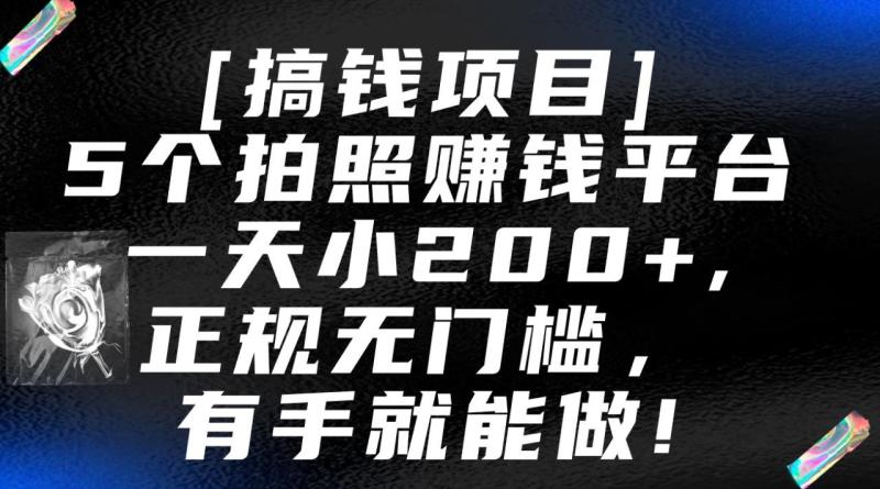 图片[1]-5个拍照赚钱平台，一天小200+，正规无门槛，有手就能做【保姆级教程】-大松资源网