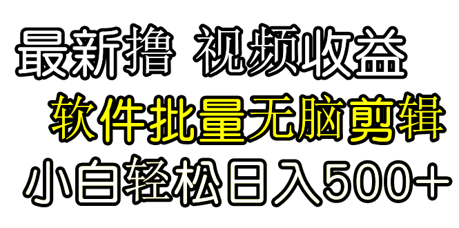 图片[1]-（9569期）发视频撸收益，软件无脑批量剪辑，第一天发第二天就有钱-大松资源网