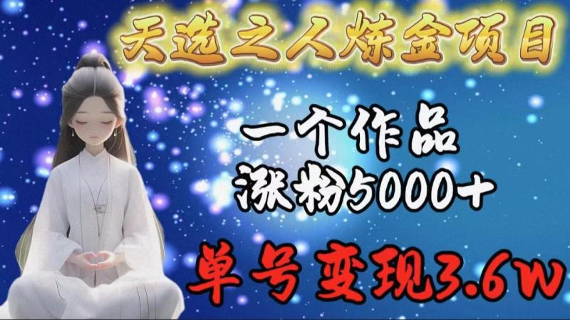 图片[1]-（9693期）天选之人炼金项目，一个作品涨粉5000+，单号变现3.6w-大松资源网