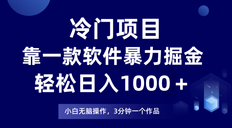 图片[1]-（9791期）冷门项目，靠一款软件暴力掘金日入1000＋，小白轻松上手第二天见收益-大松资源网