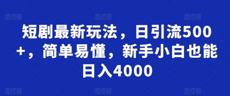 图片[1]-短剧最新玩法，日引流500+，简单易懂，新手小白也能日入4000-大松资源网