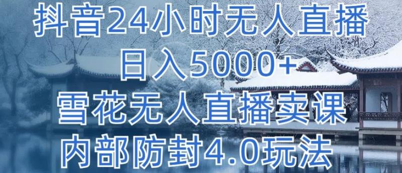 图片[1]-抖音24小时无人直播 日入5000+，雪花无人直播卖课，内部防封4.0玩法【揭秘】-大松资源网