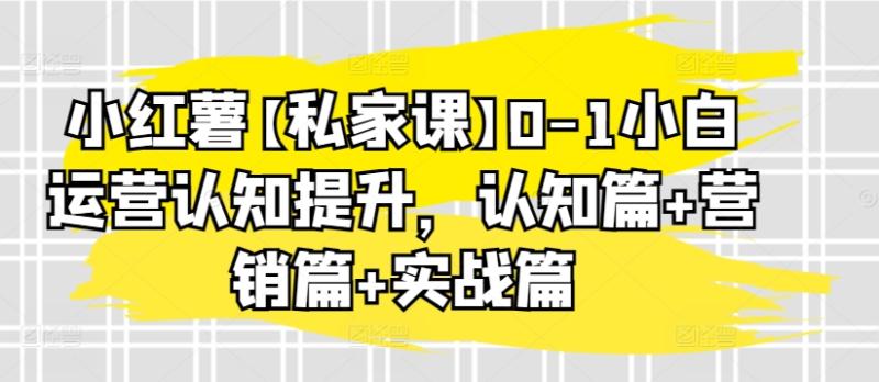 图片[1]-小红薯【私家课】0-1小白运营认知提升，认知篇+营销篇+实战篇-大松资源网