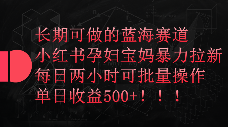 图片[1]-（9952期）小红书孕妇宝妈暴力拉新玩法，每日两小时，单日收益500+-大松资源网