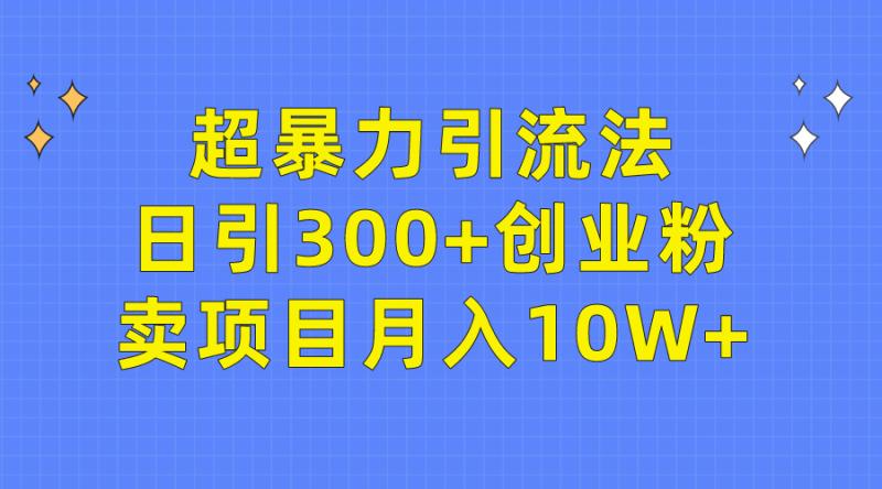 图片[1]-（9954期）超暴力引流法，日引300+创业粉，卖项目月入10W+-大松资源网