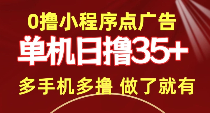 图片[1]-0撸小程序点广告   单机日撸35+ 多机器多撸 做了就一定有-大松资源网