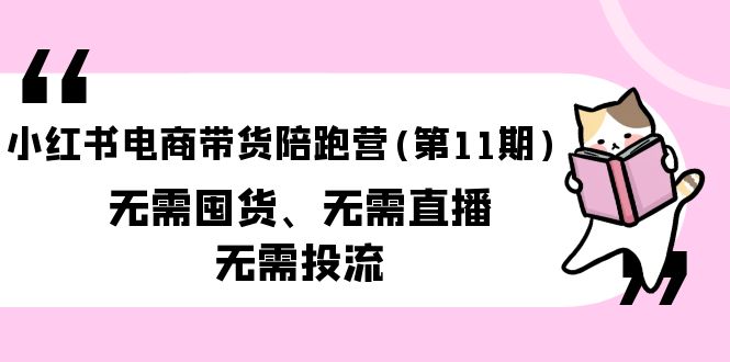 图片[1]-（9996期）小红书电商带货陪跑营（第11期）无需囤货、无需直播、无需投流（送往期10套）-大松资源网