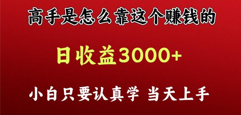 图片[1]-看高手是怎么赚钱的，一天收益至少3000+以上，小白当天上手-大松资源网