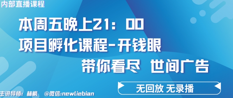 图片[1]-4.26日内部回放课程《项目孵化-开钱眼》赚钱的底层逻辑【揭秘】-大松资源网