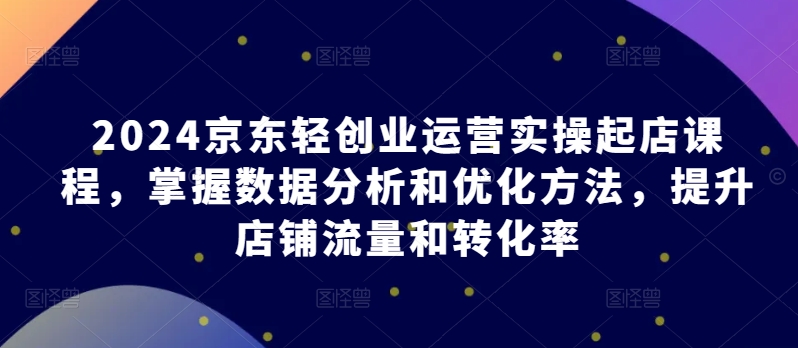 图片[1]-2024京东轻创业运营实操起店课程，掌握数据分析和优化方法，提升店铺流量和转化率-大松资源网