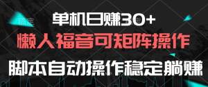 图片[1]-（10277期）单机日赚30+，懒人福音可矩阵，脚本自动操作稳定躺赚-大松资源网