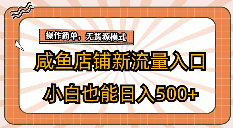 图片[1]-咸鱼店铺新流量入口玩法，小白也能日入500+-大松资源网