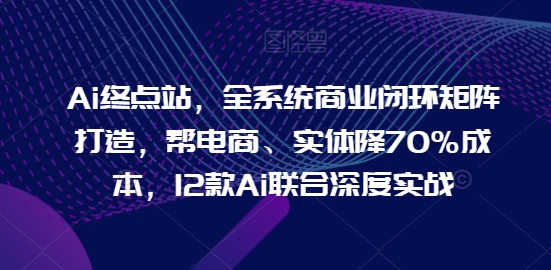 图片[1]-Ai终点站，全系统商业闭环矩阵打造，帮电商、实体降70%成本，12款Ai联合深度实战-大松资源网