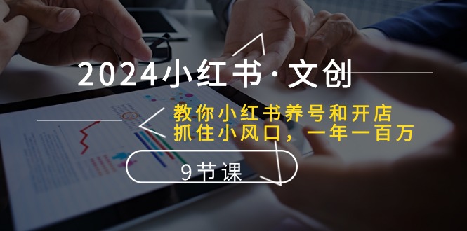 图片[1]-2024小红书文创：教你小红书养号和开店、抓住小风口 一年一百万 (9节课)-大松资源网