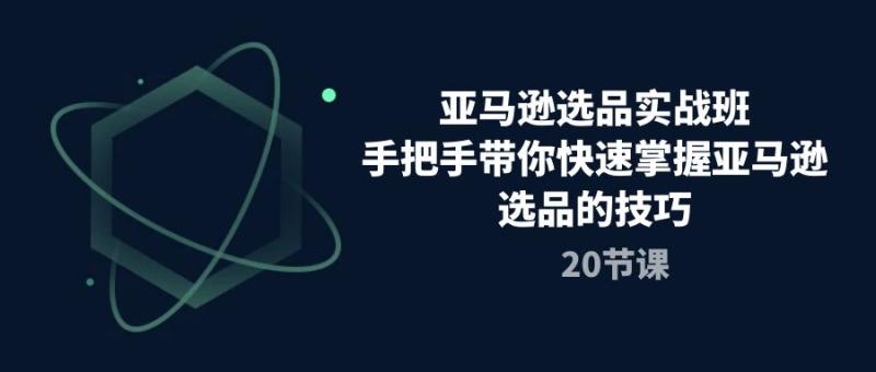 图片[1]-（10533期）亚马逊选品实战班，手把手带你快速掌握亚马逊选品的技巧（20节课）-大松资源网