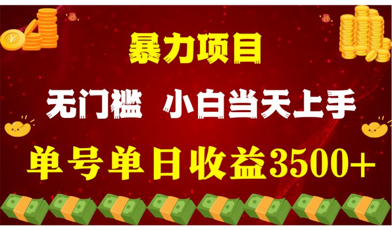 图片[1]-闷声发财项目，一天收益至少3500+，相信我，能赚钱和会赚钱根本不是一回事-大松资源网