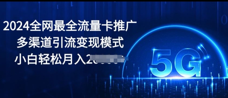 图片[1]-2024全网最全流量卡推广多渠道引流变现模式，小白轻松月入2000+-大松资源网