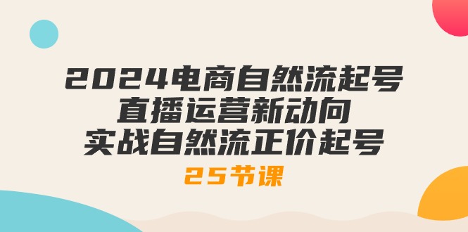 图片[1]-2024电商自然流起号，直播运营新动向 实战自然流正价起号（25节课）-大松资源网