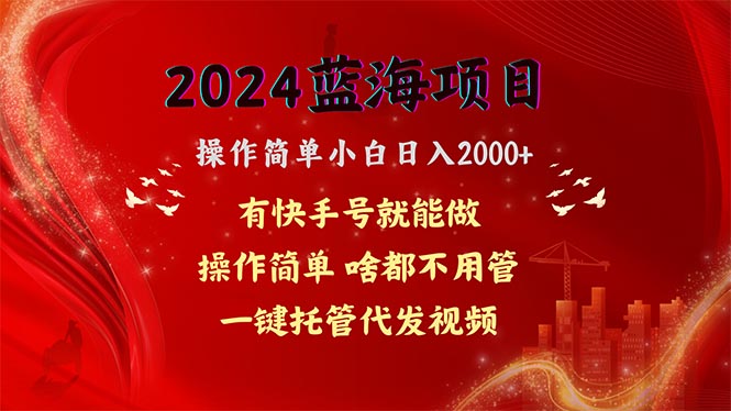 图片[1]-（10693期）2024蓝海项目，网盘拉新，操作简单小白日入2000+，一键托管代发视频，啥都不用管，有快手号躺赚-大松资源网