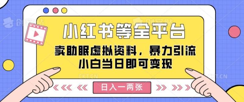 图片[1]-小红书等全平台卖助眠虚拟资料，暴力引流小白当日即可变现，轻松日入一两张-大松资源网