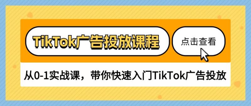 图片[1]-TikTok广告投放课程，从0-1实战课，带你快速入门TikTok广告投放（30节课）-大松资源网