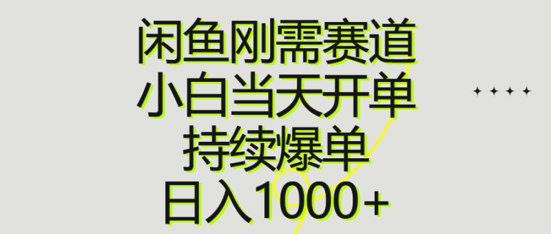 图片[1]-（10802期）闲鱼刚需赛道，小白当天开单，持续爆单，日入1000+-大松资源网