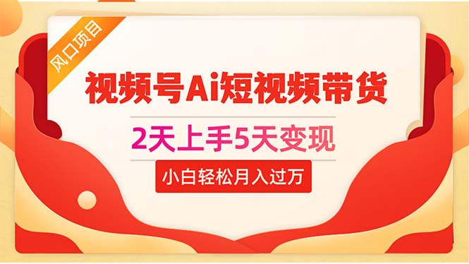 图片[1]-（10807期）2天上手5天变现视频号Ai短视频带货0粉丝0基础小白轻松月入过万-大松资源网