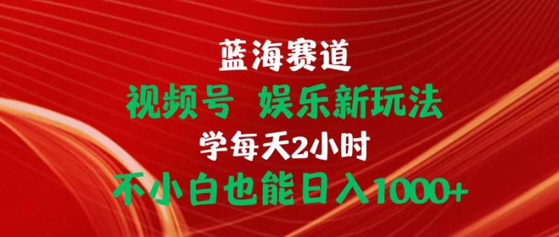 图片[1]-（10818期）蓝海赛道视频号 娱乐新玩法每天2小时小白也能日入1000+-大松资源网