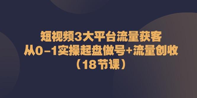 图片[1]-短视频3大平台流量获客：从0-1实操起盘做号+流量创收（18节课）-蛙蛙资源网