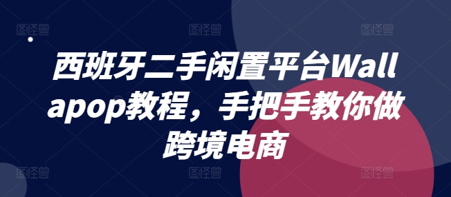 图片[1]-西班牙二手闲置平台Wallapop教程，手把手教你做跨境电商-大松资源网