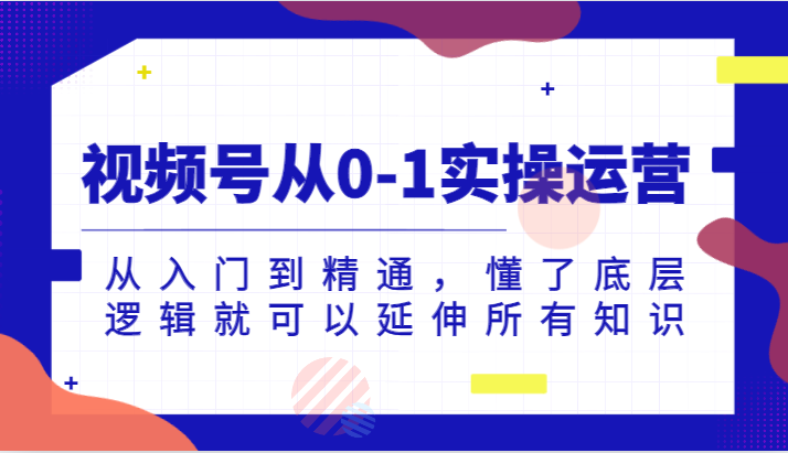 图片[1]-视频号从0-1实操运营，从入门到精通，懂了底层逻辑就可以延伸所有知识（更新2024.7）-大松资源网