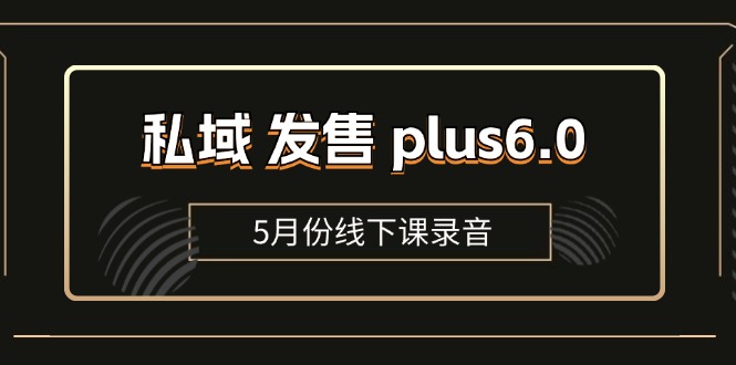 图片[1]-（11612期）私域 发售 plus6.0【5月份线下课录音】/全域套装 sop流程包，社群发售…-大松资源网