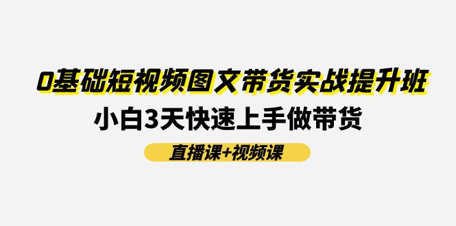 图片[1]-0基础短视频图文带货实战提升班，小白3天快速上手做带货(直播课+视频课)-大松资源网