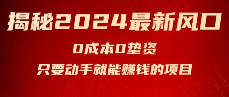 图片[1]-（11727期）揭秘2024最新风口，0成本0垫资，新手小白只要动手就能赚钱的项目—空调-大松资源网