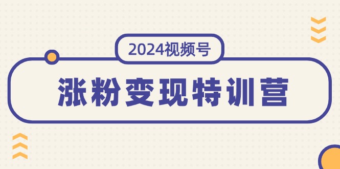 图片[1]-（11779期）2024视频号-涨粉变现特训营：一站式打造稳定视频号涨粉变现模式（10节）-大松资源网