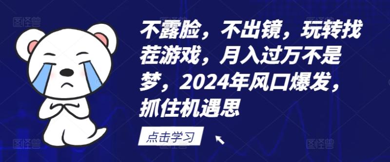 图片[1]-不露脸，不出镜，玩转找茬游戏，月入过万不是梦，2024年风口爆发，抓住机遇-大松资源网