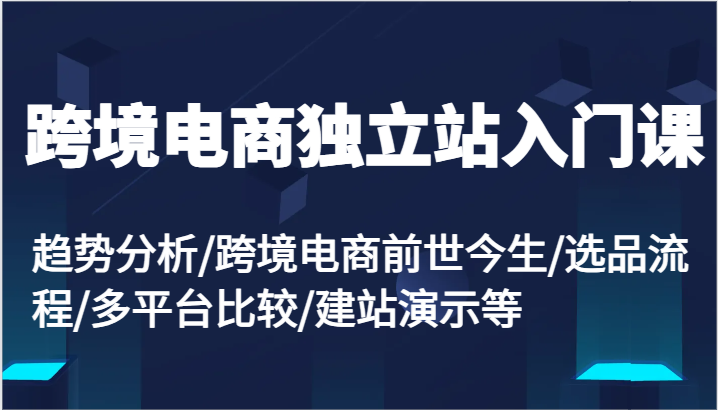 图片[1]-跨境电商独立站入门课：趋势分析/跨境电商前世今生/选品流程/多平台比较/建站演示等-大松资源网