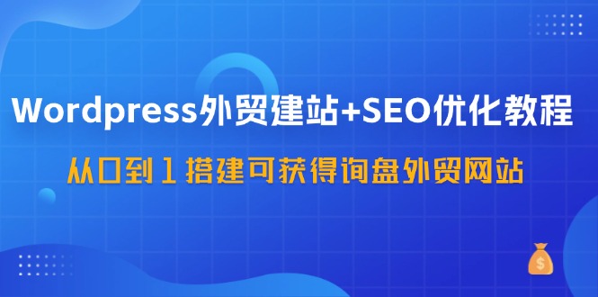 图片[1]-WordPress外贸建站+SEO优化教程，从0到1搭建可获得询盘外贸网站（57节课）-大松资源网