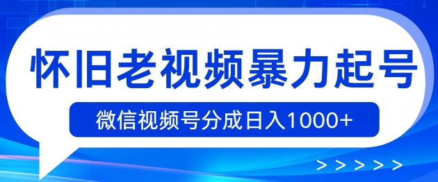 图片[1]-怀旧老视频暴力起号，微信视频号分成日入1k+-大松资源网